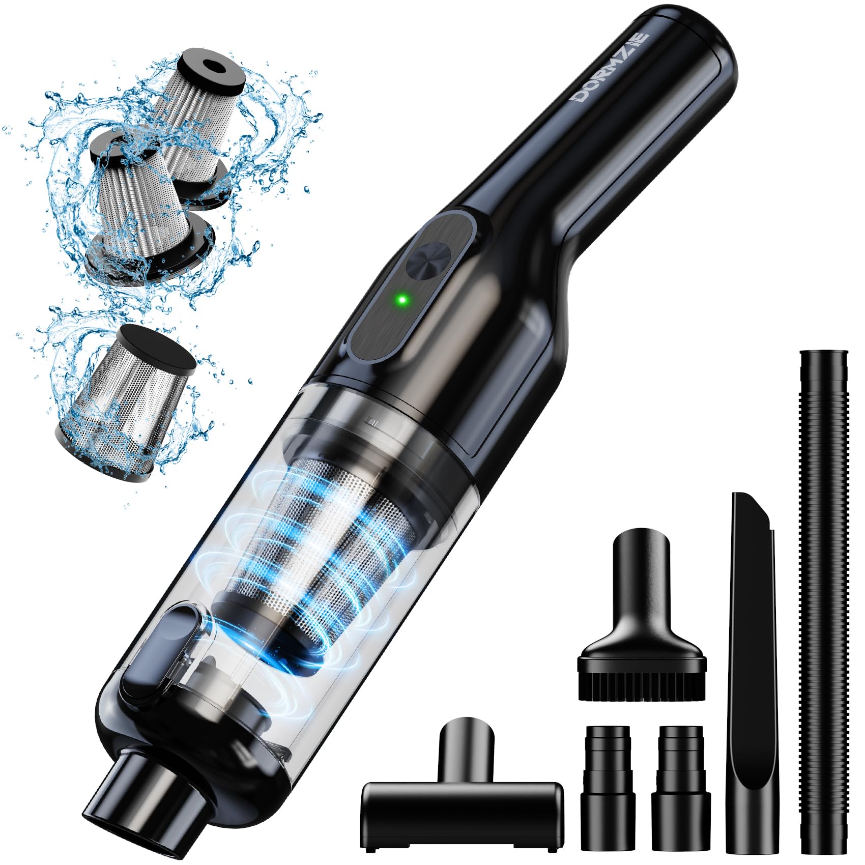 Cordless Handheld Vacuum, Rechargeable Car Vacuum With 16000Pa Powerful Suction, Ultra Lightweight 1.3Lbs, Brushless Motor, Mult
